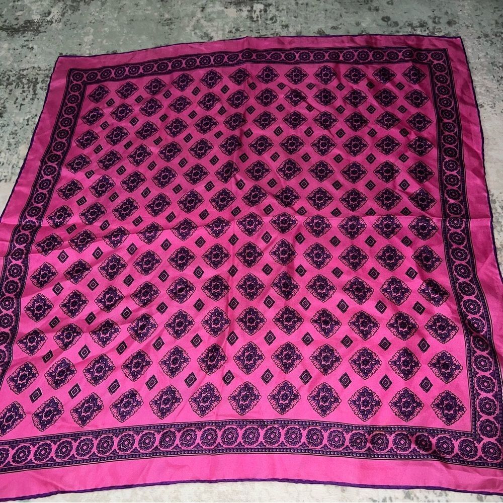 Pink and Black Patterned Scarf